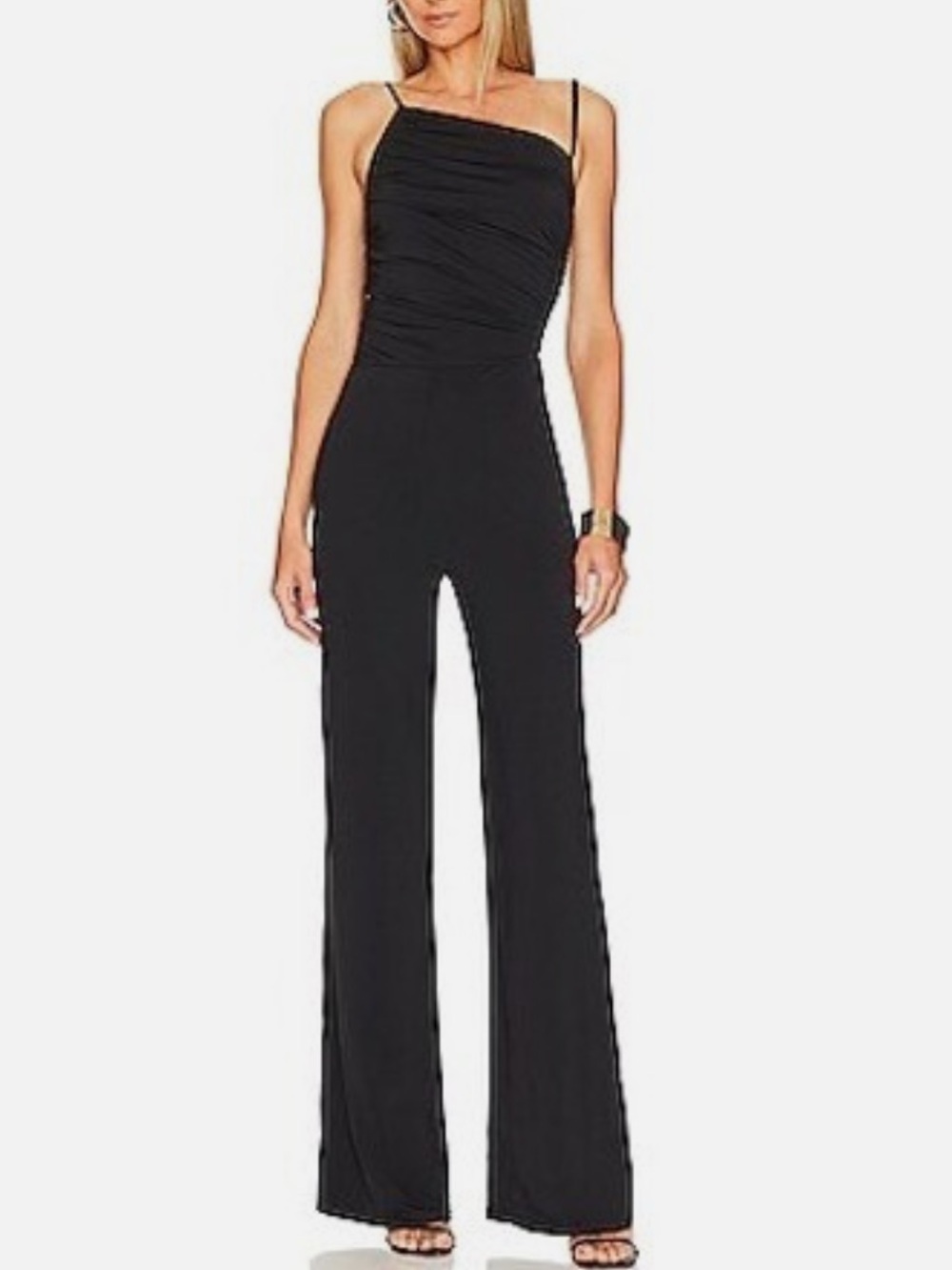 NWT Revolve Lovers and Friends Maxine Ruched Asymmetrical Wide Leg Jumpsuit - S